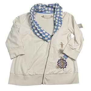 Cirque De Soleil Jacket Women's Size XXL White Full Zip Shawl Collar NEW - SPOTS